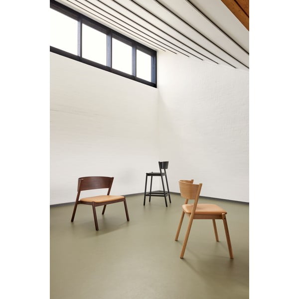 Sgabello da bar nero in legno di quercia altezza seduta 75 cm Oblique - Hübsch-image-1