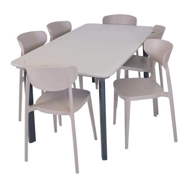 Sedia da giardino in plastica marrone chiaro Mare - Rojaplast-image-2