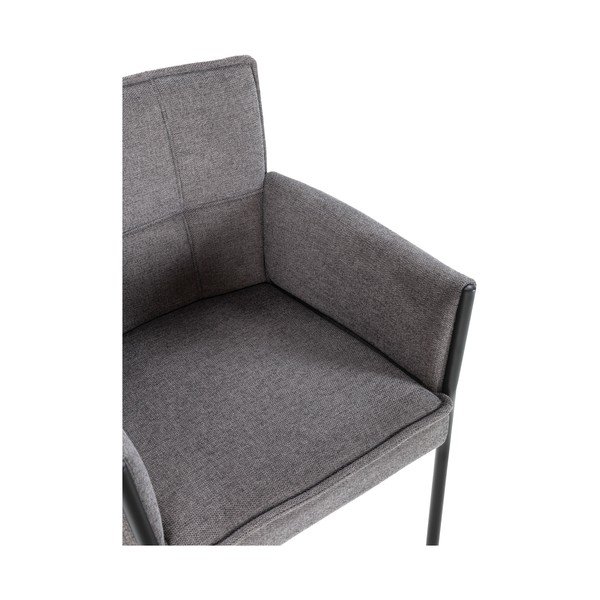 Sedia da pranzo grigio scuro imbottito con braccioli Vesta – MOME-image-4