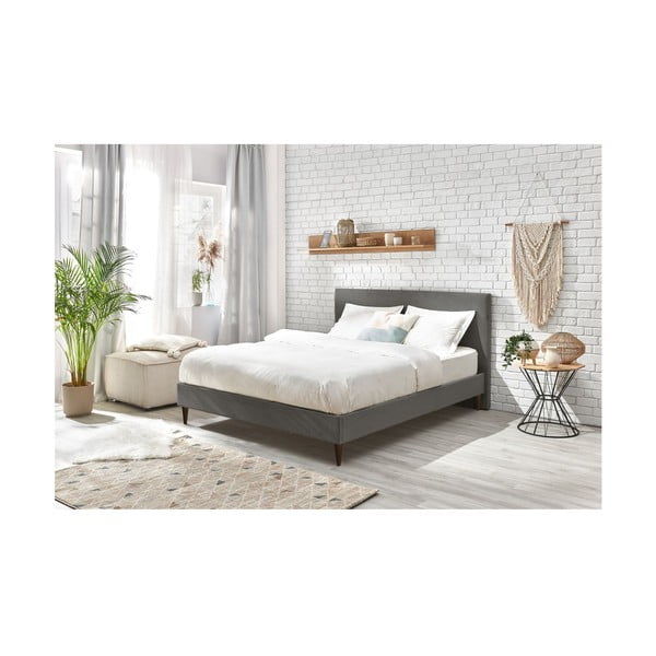Letto matrimoniale imbottito antracite con griglia 160x200 cm Anja - Bobochic Paris-image-4