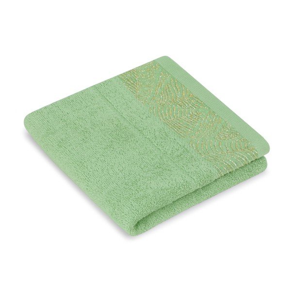 Set di asciugamani per viso e corpo tipo terry verde chiaro in cotone 3 pz Bellis – Restilo-image-1