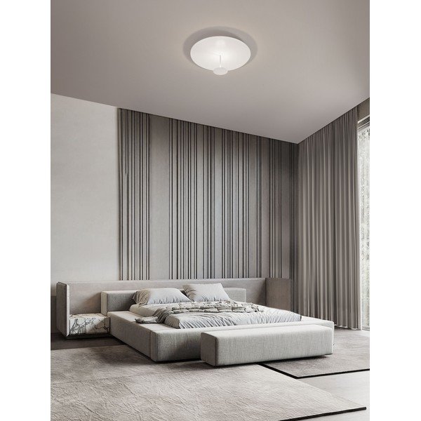 Plafoniera LED bianco opaco in acciaio con intensità regolabile Nima – Nova Luce-image-1