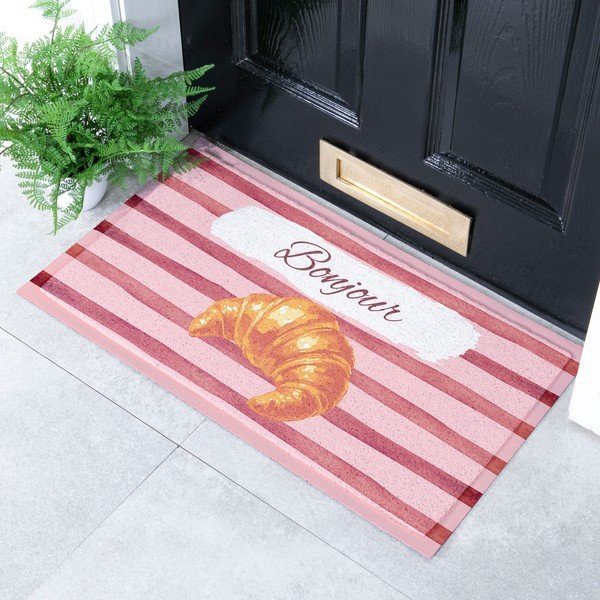 Zerbino in PVC 40x70 cm  Croissant Bonjour – Artsy Doormats-image-1
