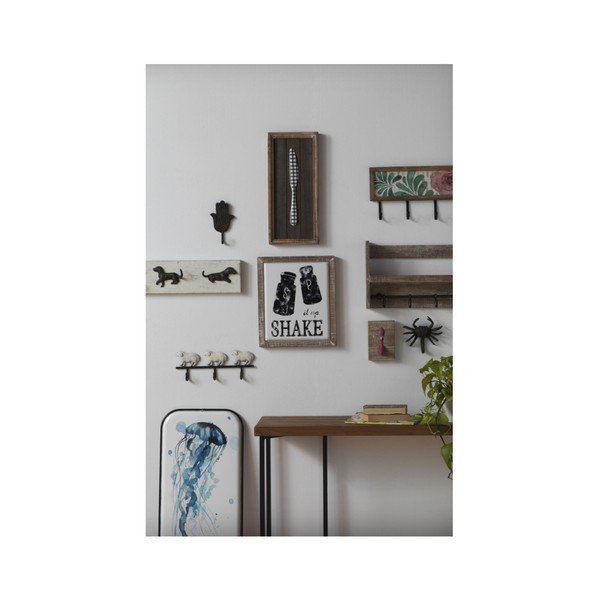Ripiano in legno con 4 ganci Sencil - Geese-image-1