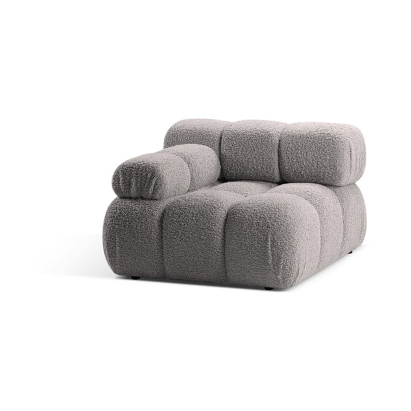 Modulo divano grigio chiaro in tessuto bouclé (angolo sinistro) Bellis - Micadoni Home-image-3