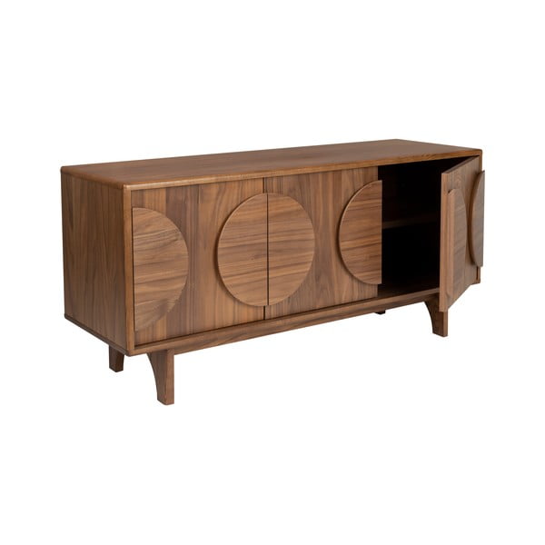 Cassettiera bassa marrone in noce 120x58 cm Groove - Zuiver-image-3