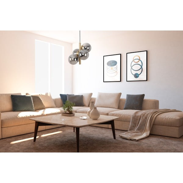 Lampada a sospensione con paralume in vetro grigio-oro ø 15 cm Forte - Squid Lighting-image-2