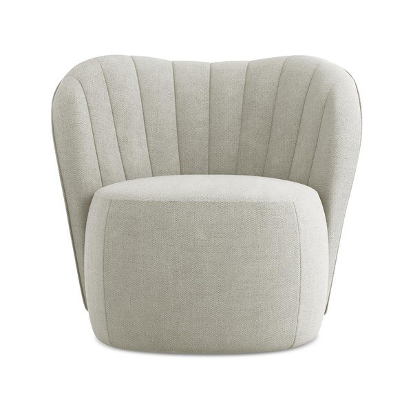 Poltrona color crema con rivestimento in ciniglia Keloa – Makamii-image-1