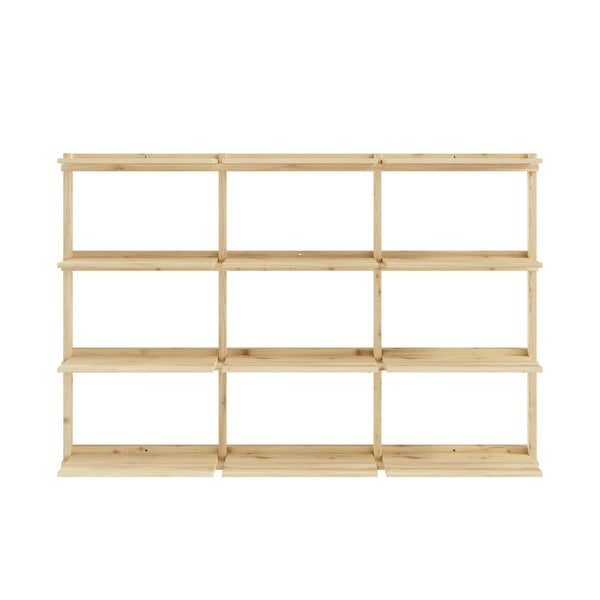 Libreria da parete di colore naturale in pino massiccio 192x127 cm Groove – Karup Design