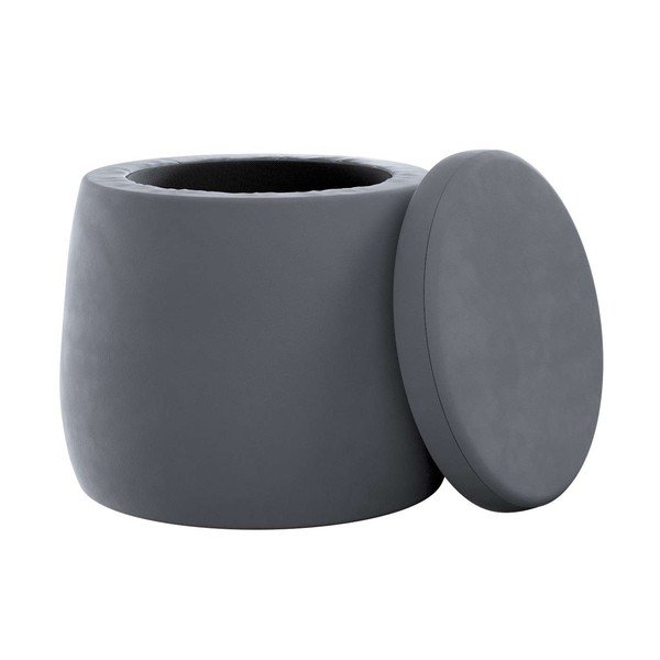 Pouf per bambini in velluto grigio Posh Velvet - Yellow Tipi-image-1