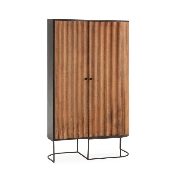 Credenza di colore naturale in mango massiccio 100x165x40 cm Curve – MOME