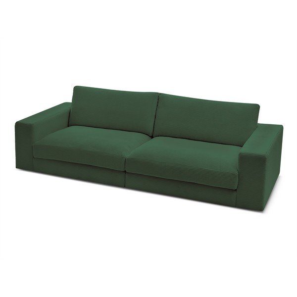 Divano verde scuro con rivestimento in velluto a coste 274 cm Leonard – Bobochic Paris-image-4