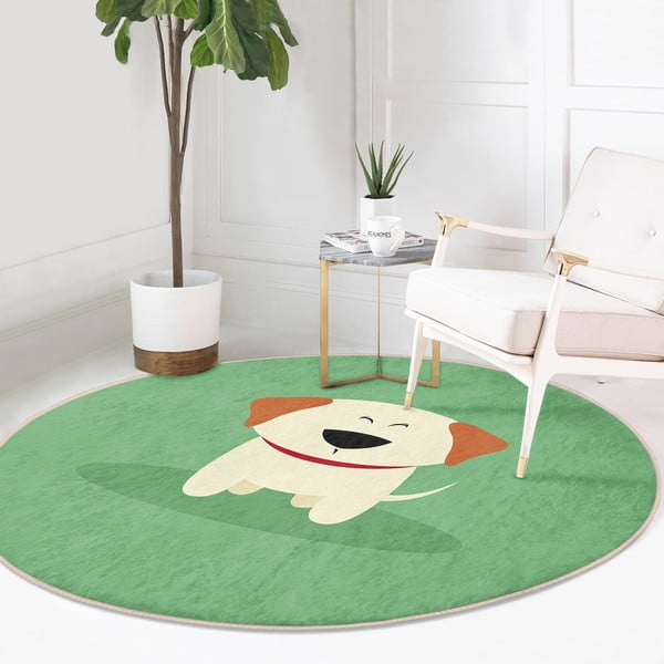 Tappeto verde per bambini ø 120 cm Comfort - Mila Home-image-2