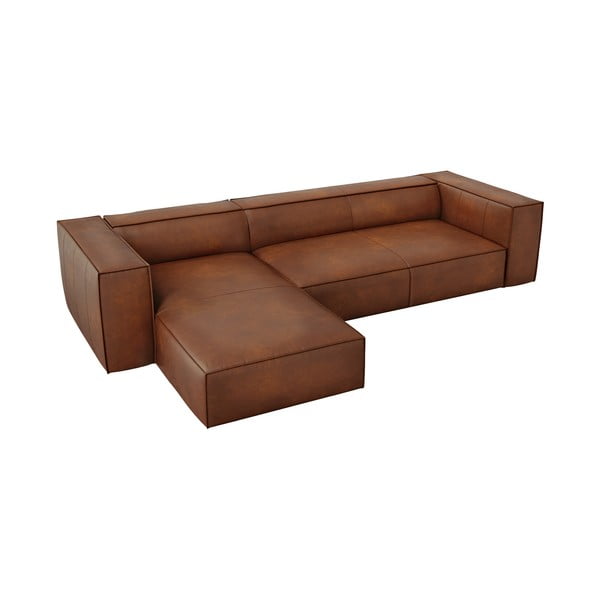 Divano angolare in pelle marrone cognac (angolo sinistro) Madame - Windsor & Co Sofas-image-3