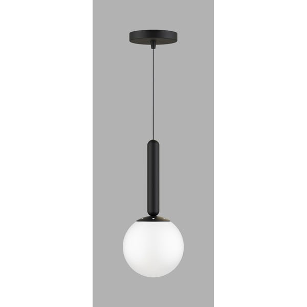 Lampadario nero con paralume in vetro ø 15 cm One – Squid Lighting