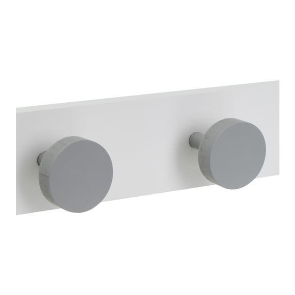 Attaccapanni da parete bianco/grigio in pino massiccio 40 cm Anillos – Casa Selección-image-2
