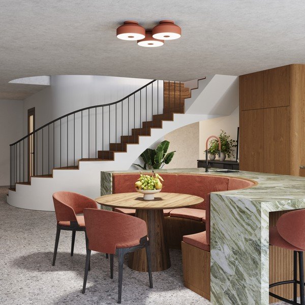 Plafoniera arancione ø 30 cm Blacko – Sollux-image-1