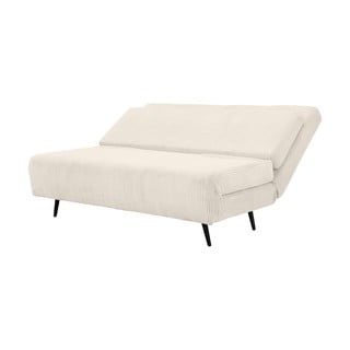Divano letto in velluto a coste color crema 140 cm Mallory - Støraa