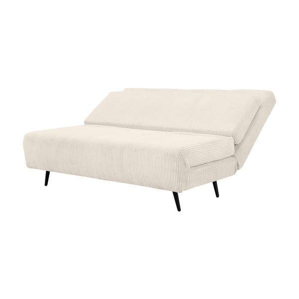 Divano letto in velluto a coste color crema 140 cm Mallory - Støraa-image-1