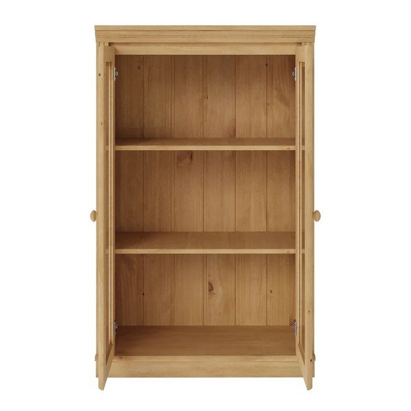 Vetrina colore naturale chiaro in pino massiccio 74x118x35 cm Anita – Støraa-image-2