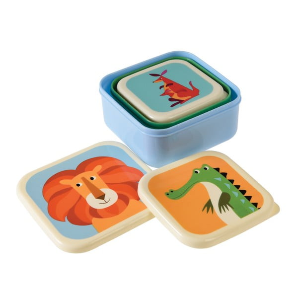 Set di 3 scatole per snack Creatures Colourful Creatures - Rex London-image-4