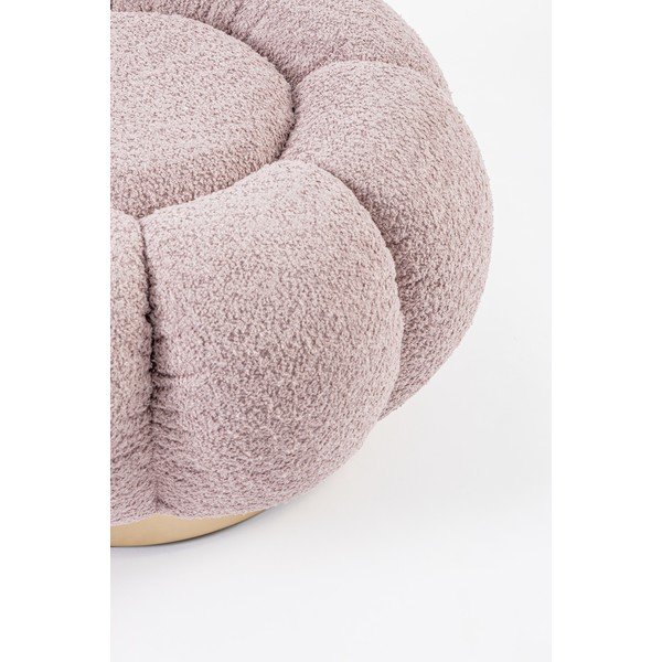 Poggiapiedi rosa polveroso con rivestimento in bouclé Florel – Bizzotto-image-1