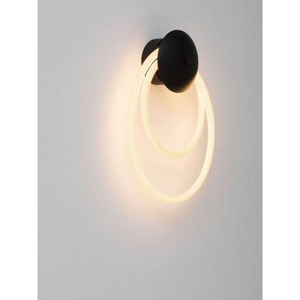 Lampada da parete LED bianca/nera opaca in acciaio Ilane – Nova Luce-image-2