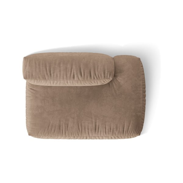 Parte divano componibile marrone chiaro (con penisola a destra) con rivestimento in velluto Martina – Micadoni -image-3