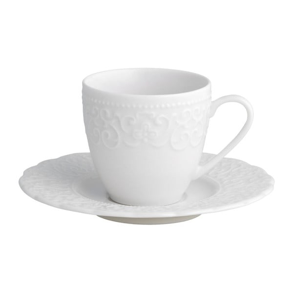 Tazza in porcellana bianca con piattino , 90 ml Gran Gala - Brandani