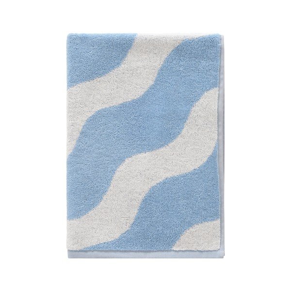Asciugamano bianco/azzurro in cotone 50x70 cm Waves – Jotex