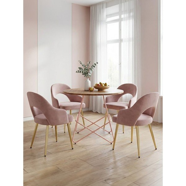 Tavolo da pranzo rotondo in olmo massiccio ø 80 cm District – Premier Housewares-image-4