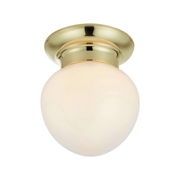 Plafoniera bianca/color ottone con paralume in vetro Ronda – Markslöjd