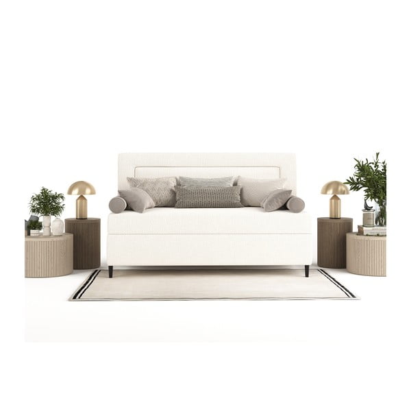 Letto singolo imbottito crema 80x200 cm Alba - Maison de Rêve-image-2