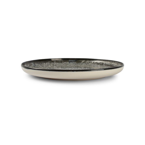 Piatto nero/color crema in gres ø 27 cm Gravel – ONA-image-2