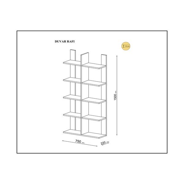 Libreria bianca naturale in pino decorato 75x150 cm Era - Gauge Concept-image-2