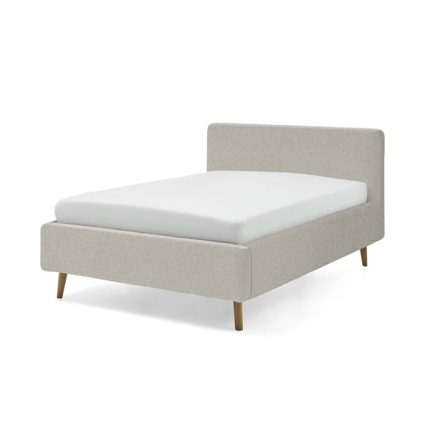 Letto matrimoniale imbottito beige con contenitore con griglia 140x200 cm Mattis - Meise Möbel