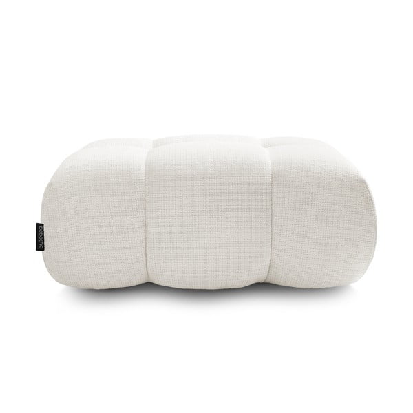 Poggiapiedi bianco con rivestimento in ciniglia Ivane – Bobochic Paris