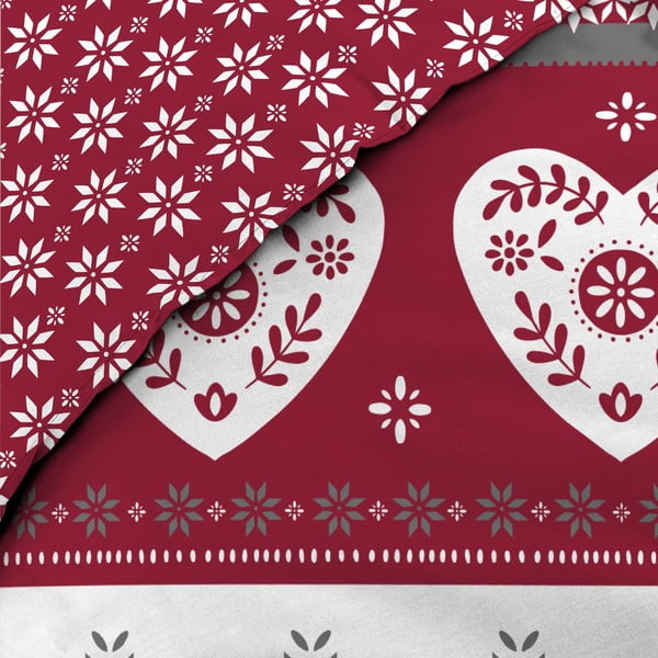 Biancheria da letto rossa in cotone per letto matrimoniale/per letto prolungato 240x220 cm Alpage – douceur d'intérieur-image-3