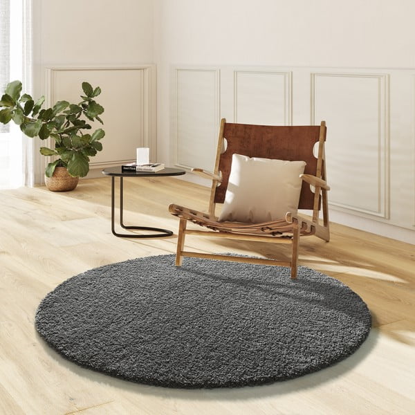 Tappeto rotondo color antracite ø 130 cm Norge – Universal-image-1