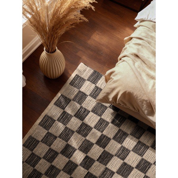 Tappeto nero/color crema in misto iuta reversibile/tessuto a mano 200x300 cm Rex – Hanse Home-image-2