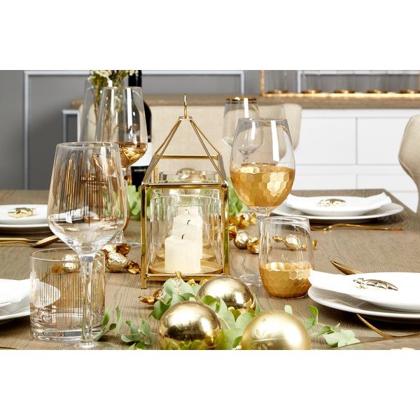 Set di 4 bicchieri con dettagli dorati Astrid, 240 ml - Premier Housewares-image-1