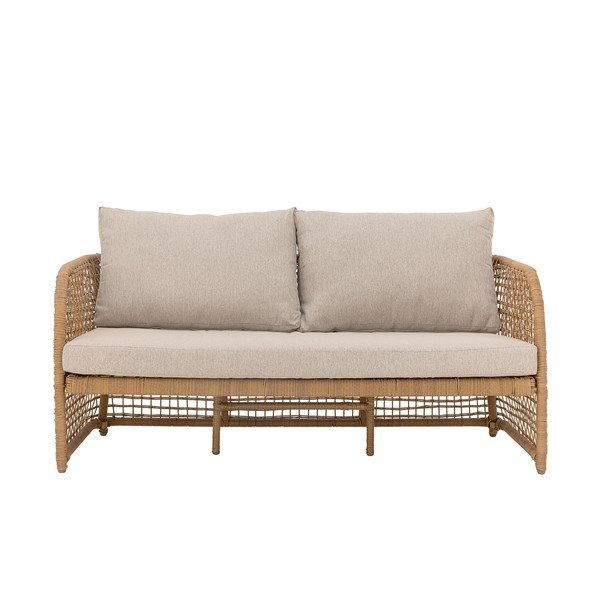 Divano da giardino beige/di colore naturale in rattan artificiale Penzano – Bloomingville-image-4
