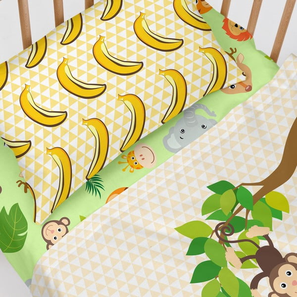 Lenzuolo di cotone elastico verde, 60 x 120 cm Wild - Mr. Fox-image-4