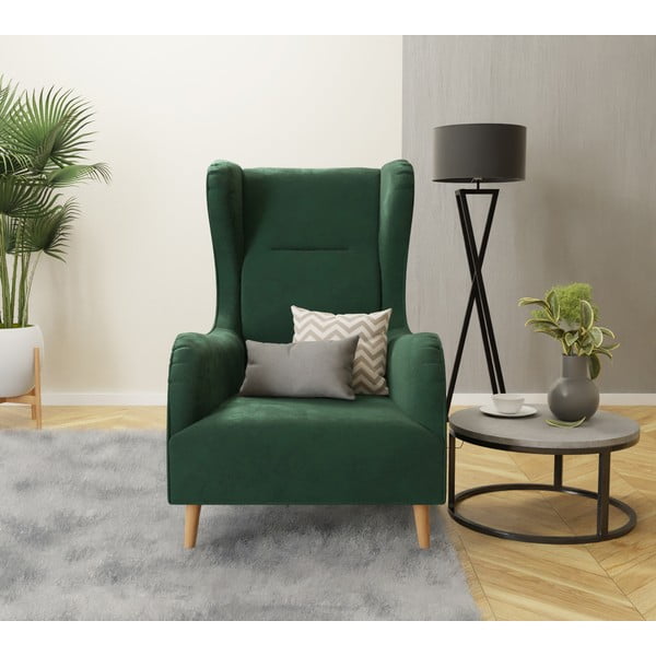 Poltrona in velluto verde scuro Carole - Ropez-image-4