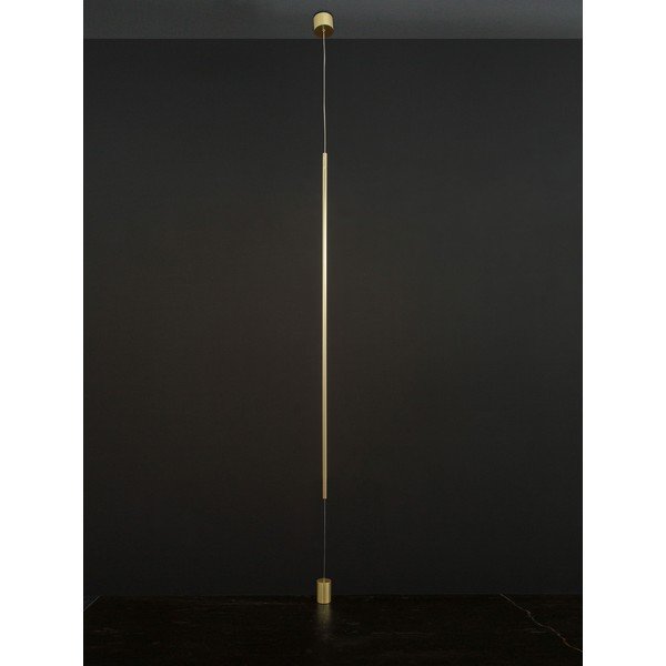 Lampada da terra LED color ottone in alluminio (altezza totale 300 cm) Elettra – Nova Luce-image-1
