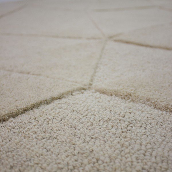 Tappeto rotondo beige in lana tessuto a mano ø 160 cm Shard – Flair Rugs-image-2