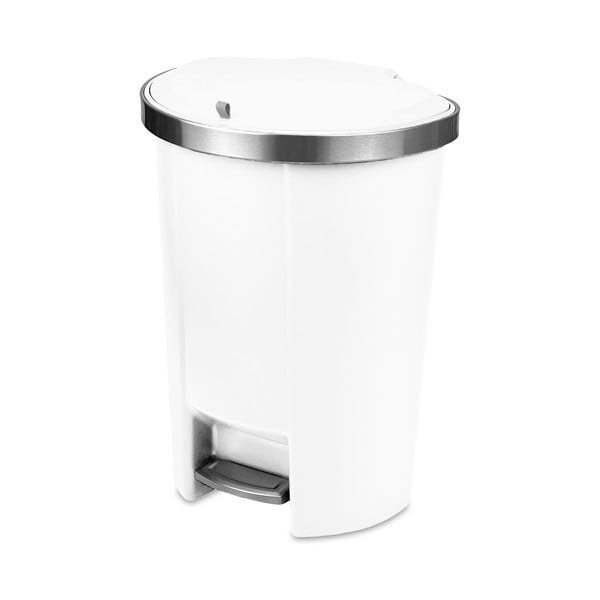 Cestino per la spazzatura in plastica bianco con pedale 50 l – Addis