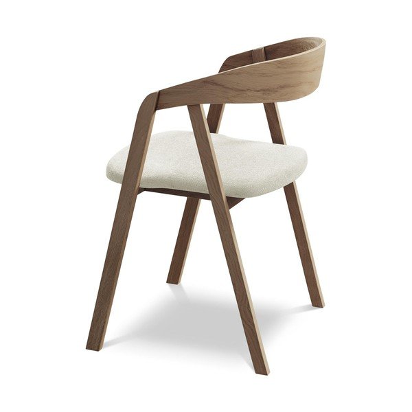 Sedia da pranzo color crema in legno massiccio Erika – Makamii-image-3