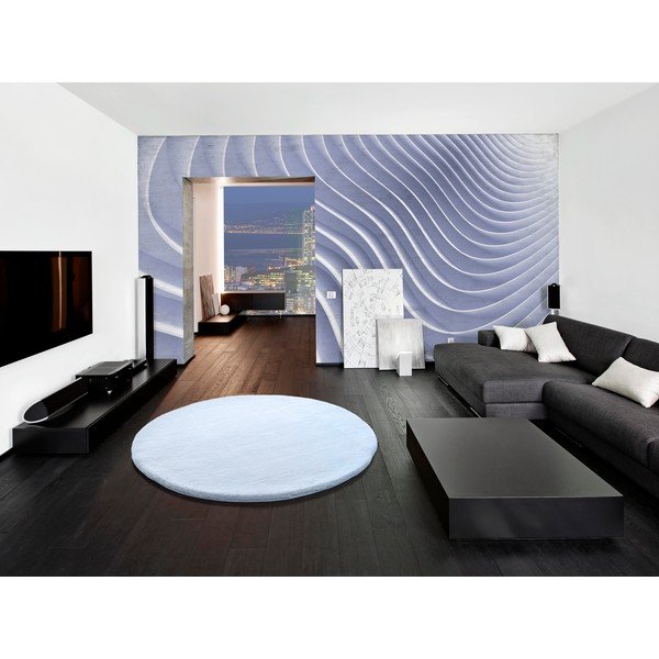 Tappeto blu , Ø 120 cm Fox Liso - Universal-image-1