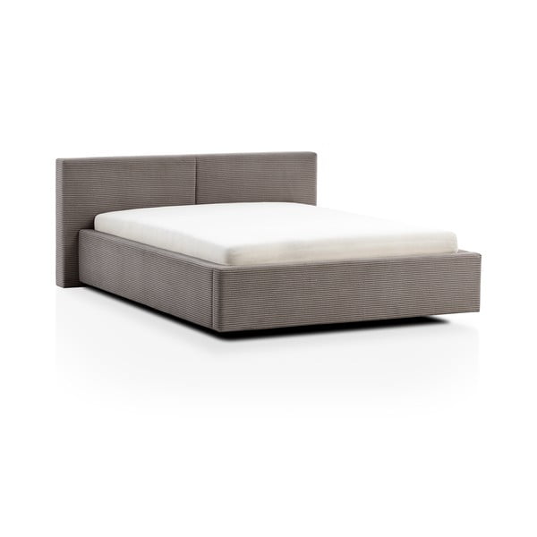 Letto matrimoniale in marrone chiaro con spazio contenitivo con griglia inclusa 200x200 cm Cube – Meise Möbel